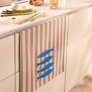 Cawö Cawö Prints & Stripes Sardinen Theedoek 543 olive/rosa 50x70
