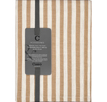 Cawö Linen Classics Streifen Theedoek 537 natuur 50x70