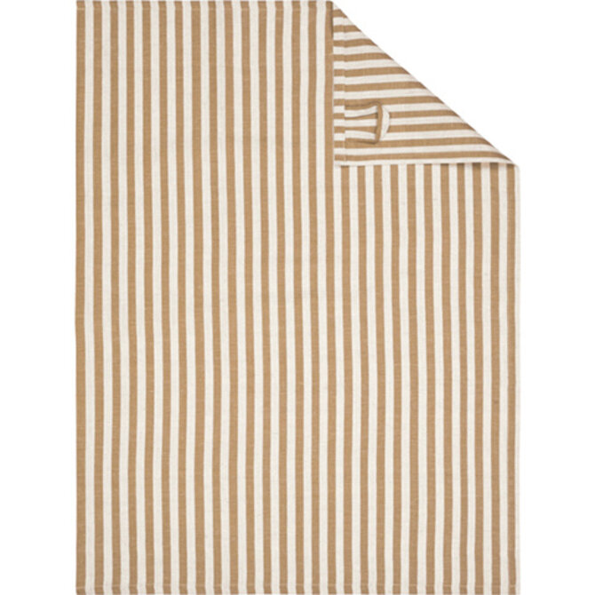 Cawö Linen Classics Streifen Theedoek 537 natuur 50x70