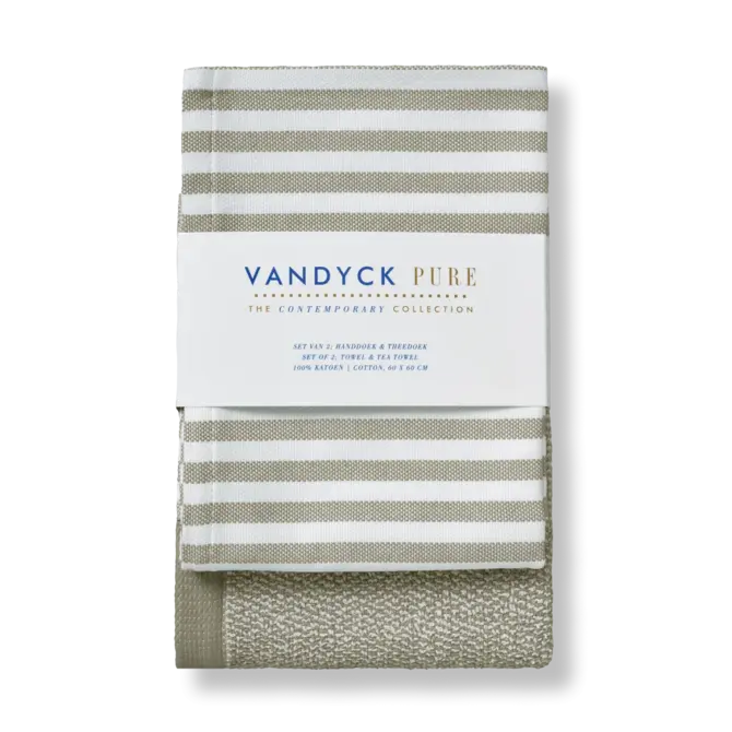 Vandyck Pure Kitchen salie set handdoek + theedoek 60x60