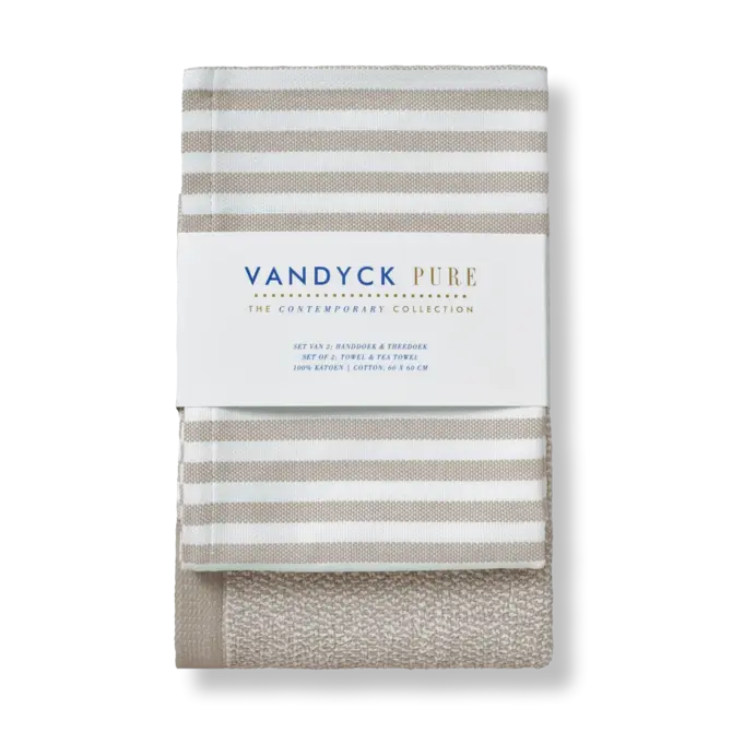 Vandyck Pure Kitchen stone set handdoek + theedoek 60x60