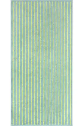 Cawö Weekend Streifen 6296 Gastendoekje groen/lemon 30x50