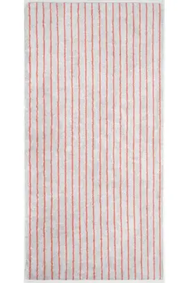 Cawö Weekend Streifen 6296 Handdoek platin/koralle 50x100
