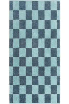 Cawö Weekend Karo 6297 Douchelaken groen/petrol 70x140