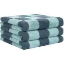 Cawö Cawö Weekend Karo 6297 Handdoek groen/petrol 50x100