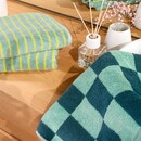 Cawö Cawö Weekend Karo 6297 Handdoek groen/petrol 50x100