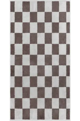 Cawö Weekend Karo 6297 Douchelaken platin/pepper 70x140