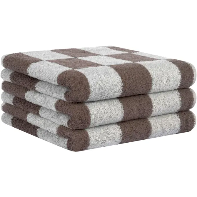 Cawö Weekend Karo 6297 Douchelaken platin/pepper 70x140
