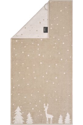 Cawö Winter Rudi im Schnee 6271 Handdoek beige/natuur 50x100