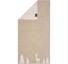 Cawö Winter Rudi im Schnee 6271 Gastendoekje beige/natuur 30x50