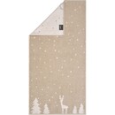 Cawö Cawö Winter Rudi im Schnee 6271 Douchelaken beige/natuur 70x140