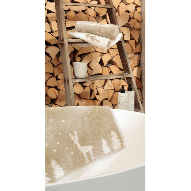 Cawö Winter Skifahrer 6272 Gastendoekje natuur/beige 30x50
