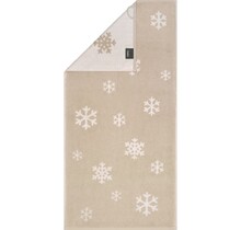 Cawö Winter Schneekristalle 6270 Douchelaken beige/natuur 70x140