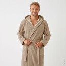 Cawö Cawö Home Heren Badjas met Capuchon 853 sand L