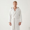 Cawö Cawö Home Heren Badjas met Capuchon 853 wit M