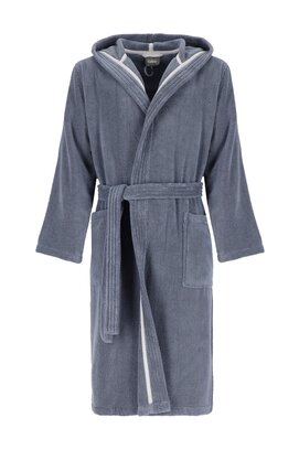 Cawö Home Heren Badjas met Capuchon 853 nachtblau XL