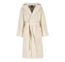 Cawö Home Dames Badjas met Capuchon 849 natur/sparkle XL