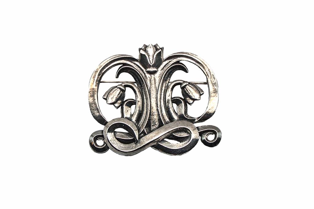 DTR Brooch Art Nouveau symmetry tulip