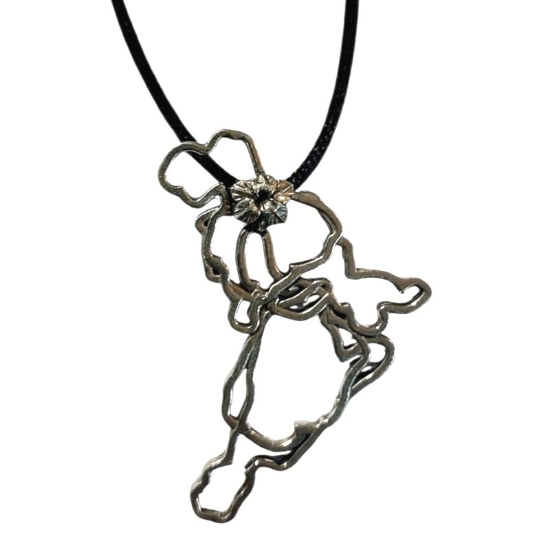 DTR Satin necklace with pewter pendant Four Days Marches route