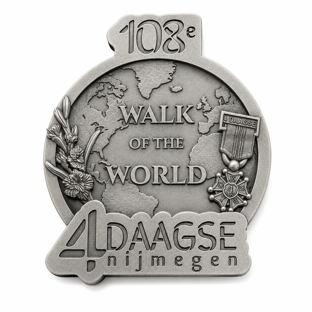 DTR Four Days Marches 108th edition medal on ribbon
