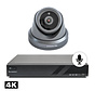 4K Beveiligingscamera set dome zwart met Sony 8MP Cmos en microfoon