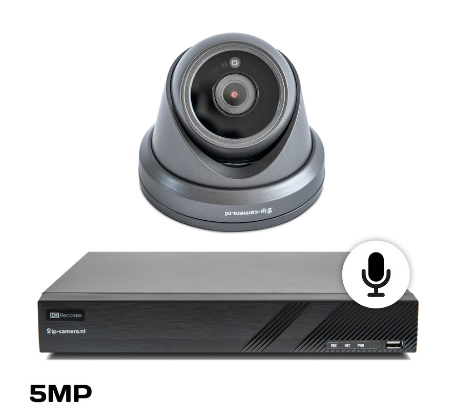 Beveiligingscamera set Pro dome zwart Sony 5MP full color starlight Cmos en microfoon