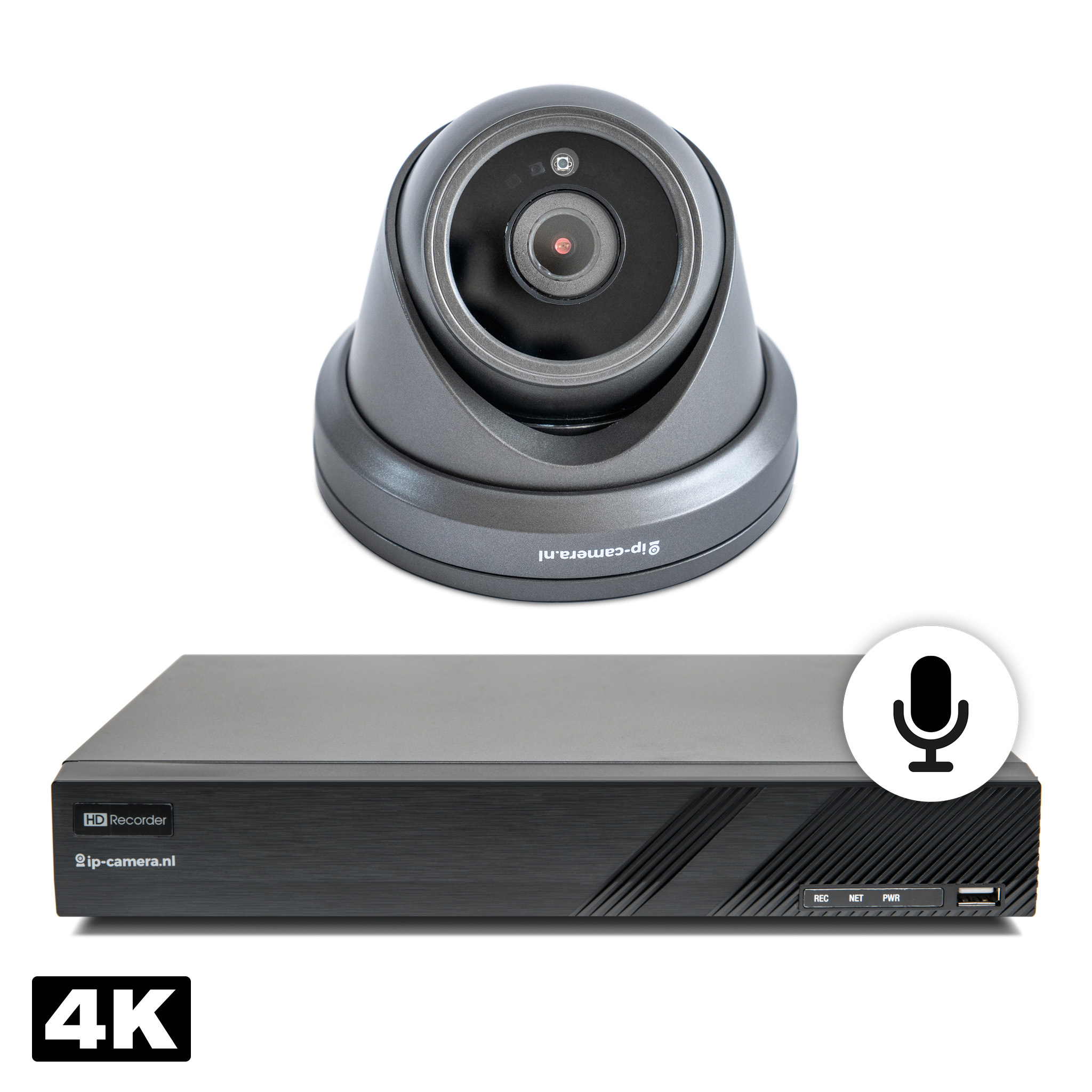 boom Gewend levend 4K draadloze camera set dome zwart met Sony 8MP Cmos en microfoon - ip- camera.nl