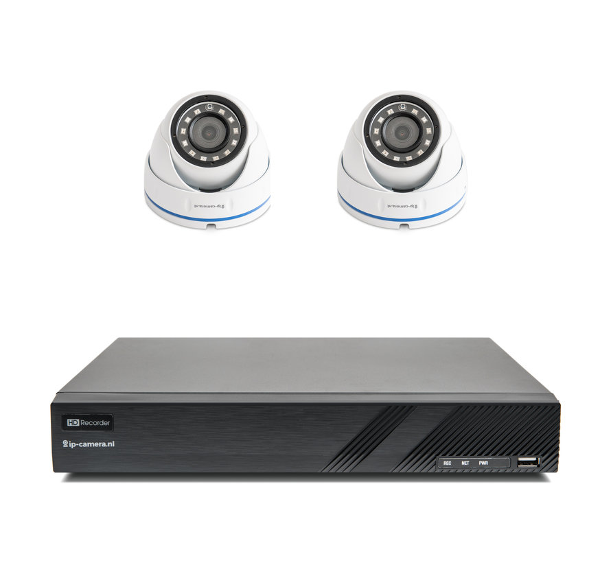 Beveiligingscamera set Basic Dome met Sony 2MP Cmos