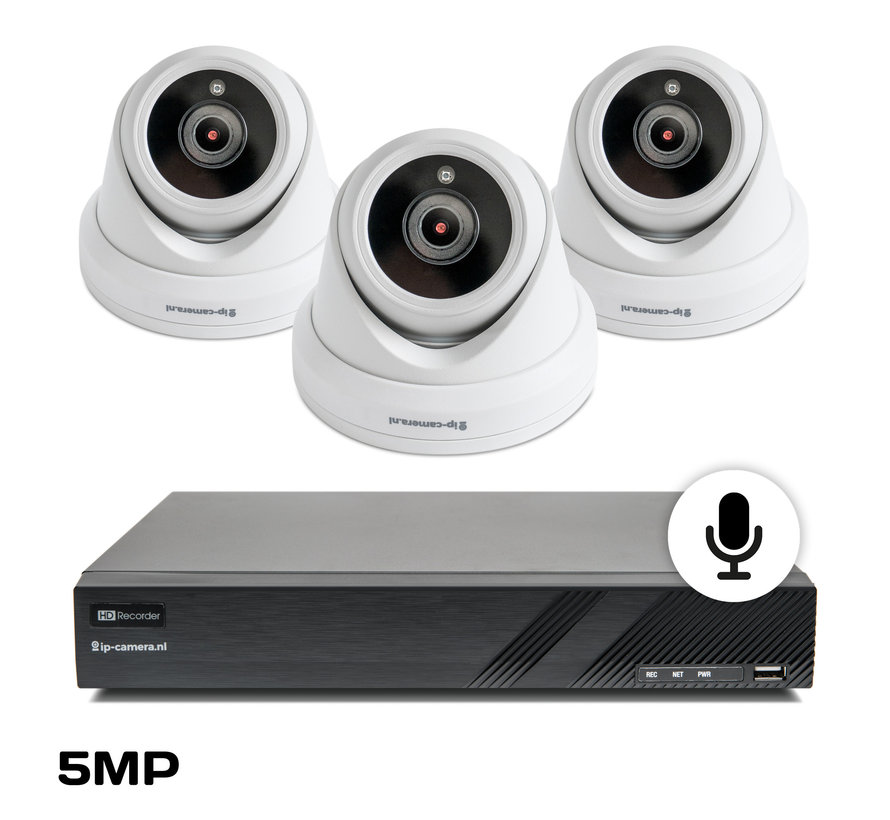Draadloze camera set Pro dome Sony 5MP full color starlight Cmos en microfoon
