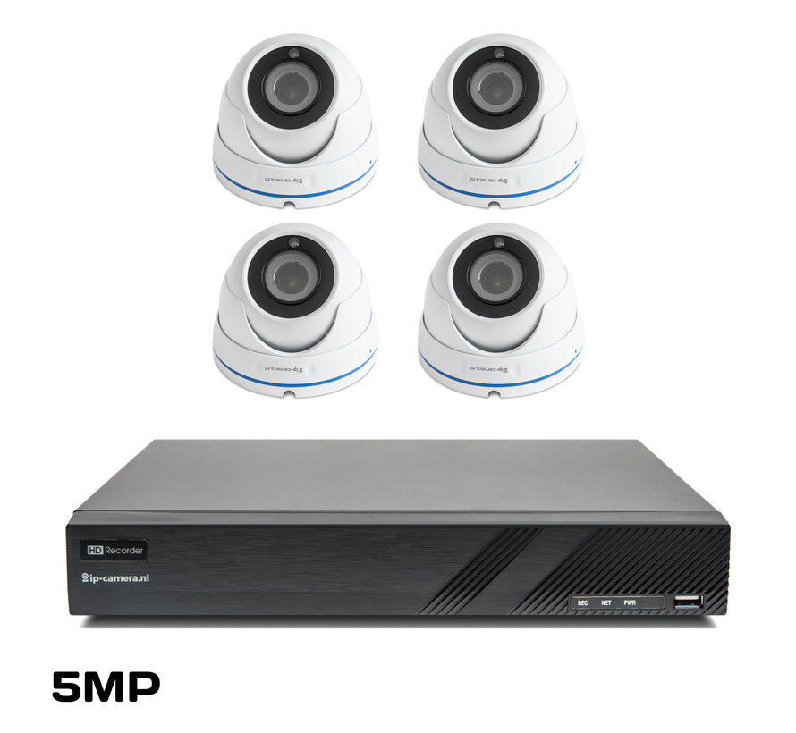 Draadloze camera set Pro dome met Sony 5MP Cmos 4x zoom