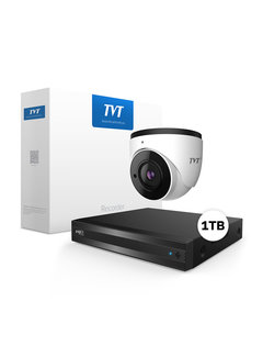 TVT4000 Starlight 4MP Dome Bewakingscamera set met geluidsopname