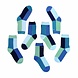 Solosocks Different but matching socks in decent turquoise, azure and indigo nuances, Solosocks Different but matching socks in decent turquoise, azure and indigo nuances,