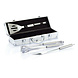 Novus Fumus 3-delige barbecue set in aluminium koffer, zilver Novus Fumus 3-delige barbecue set in aluminium koffer, zilver