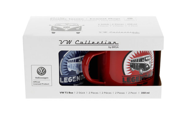 glans toonhoogte aankomen VW T1 emaille mokken in geschenkverpakking. - Novus Internet Shopping