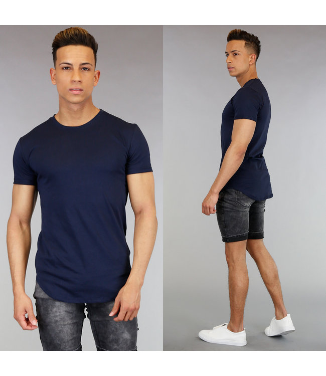 !OP=OP Casual Blauw Heren Shirt met Korte Mouwen