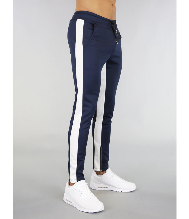 !OP=OP Navy Heren Joggingbroek met Witte Strepen