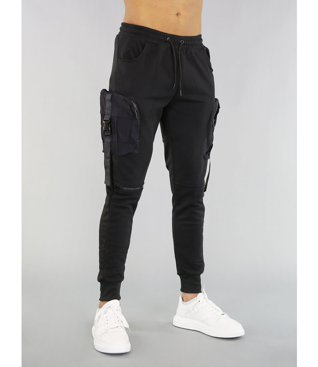 Zwarte Heren Joggingbroek met Zakken en Kliksluiting