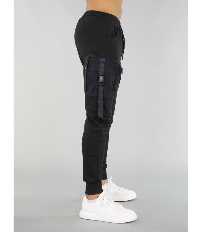 Zwarte Heren Joggingbroek met Zakken en Kliksluiting