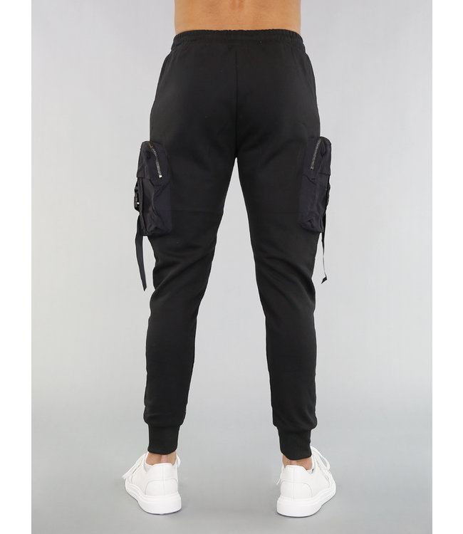 Zwarte Heren Joggingbroek met Zakken en Kliksluiting