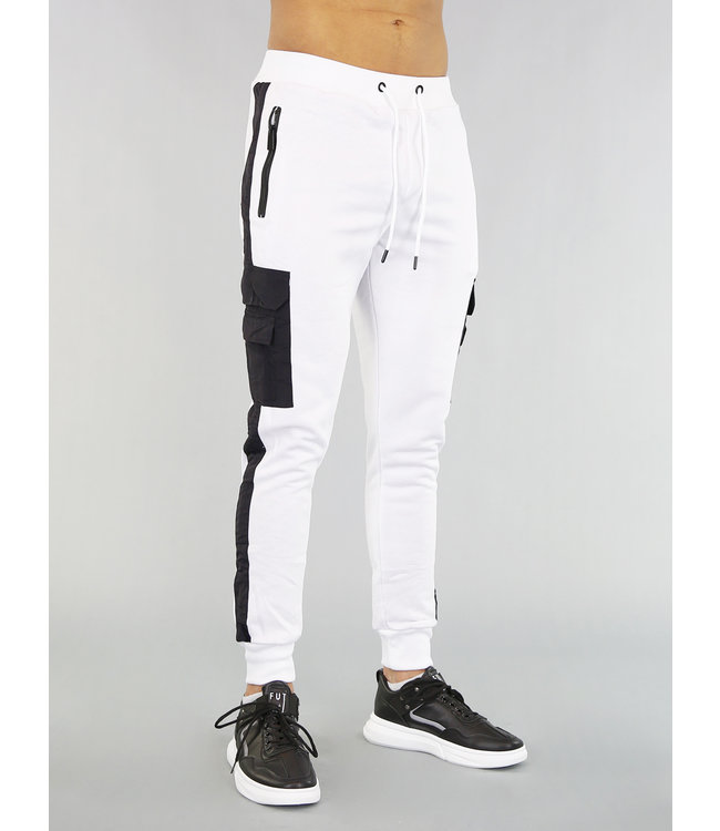 !OP=OP Witte Heren Joggingsbroek met Zakken