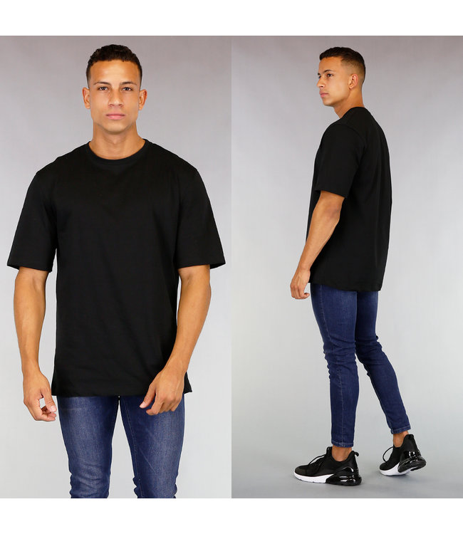 !OP=OP Oversized Zwart Katoenen Heren T-Shirt