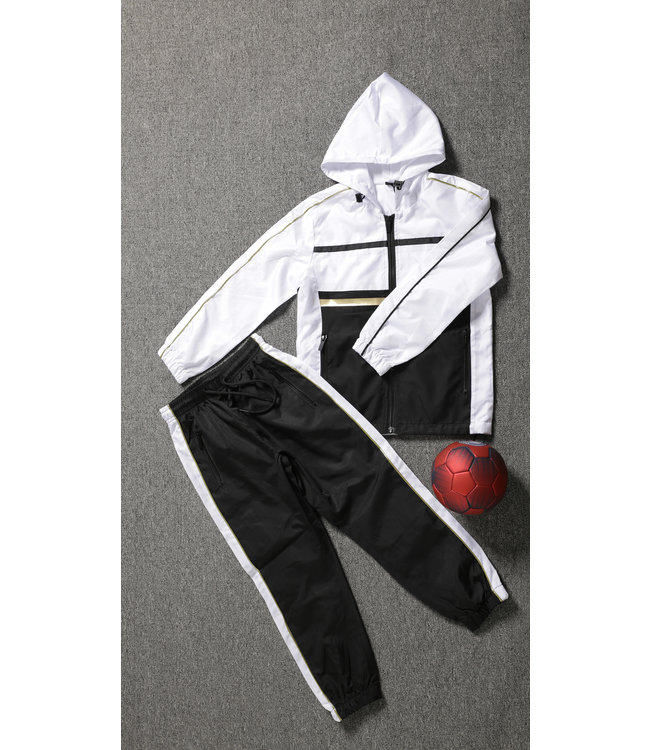 !OP=OP Zwart/Witte Kids Tracksuit met Gouden Details