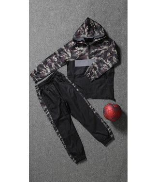 !OP=OP Zwarte Kids Tracksuit met Camouflageprint