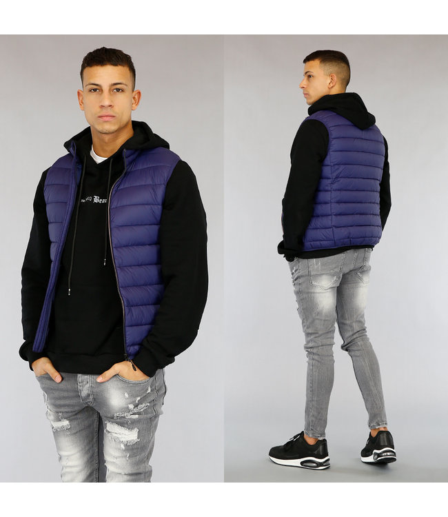 Blauwe Heren Bodywarmer met Zakken