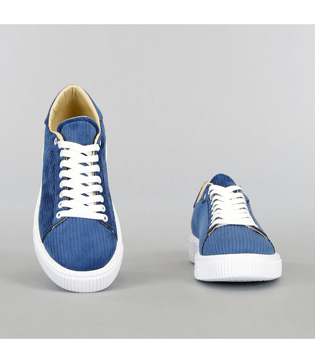 !OP=OP Blauwe Heren Ribstof Sneakers