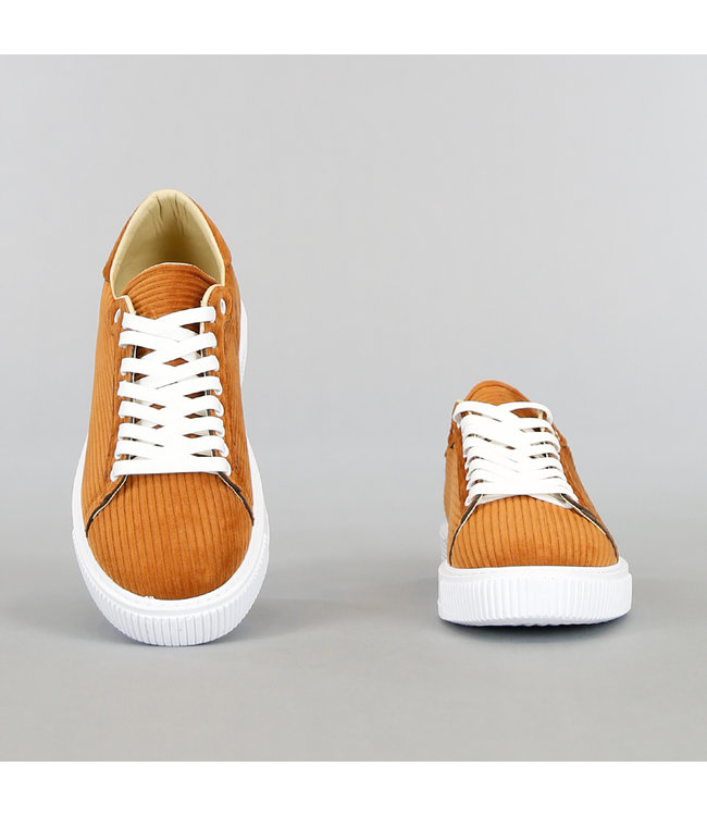 Bruine Heren Ribstof Sneakers