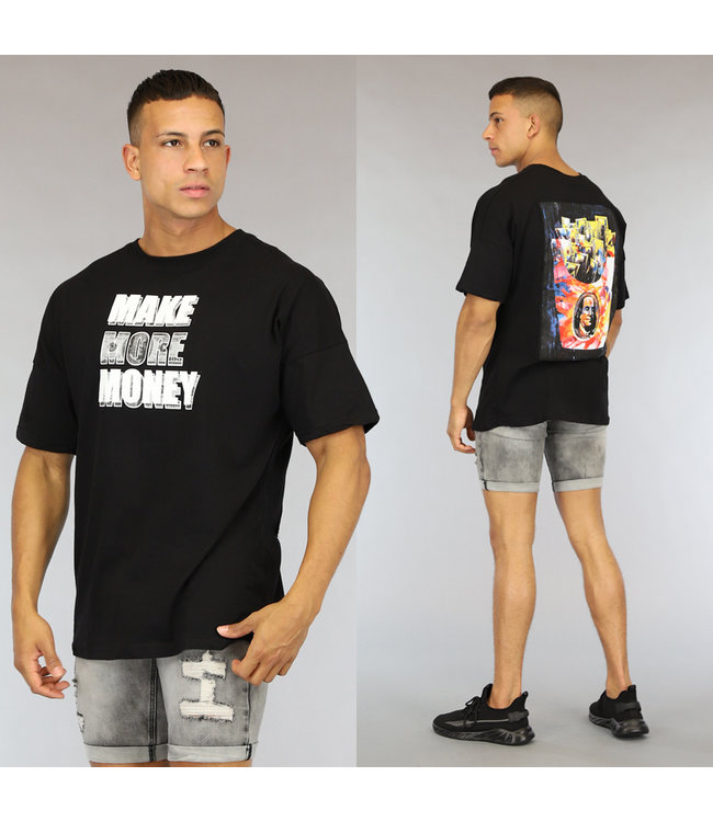 !OP=OP Zwart Make More Money Heren T-Shirt met Print