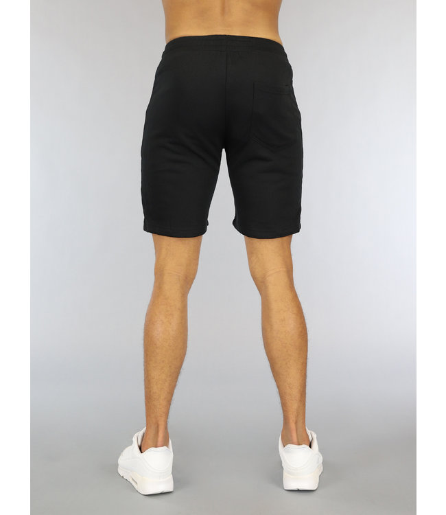 !OP=OP Zwarte Heren Jogger Short met Zilveren Ritsen