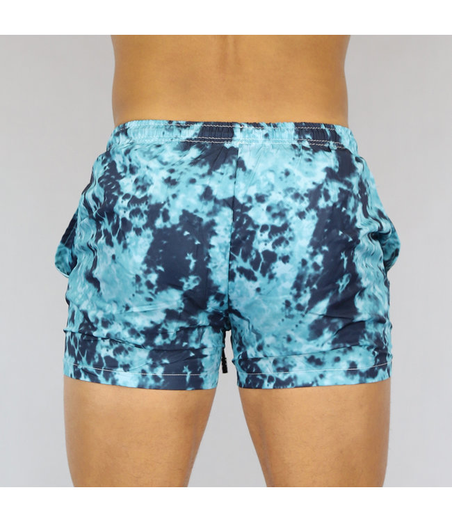 Blauwe Tie Dye Heren Swim Short