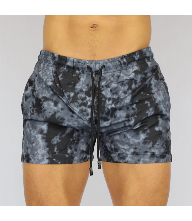 Zwarte Tie Dye Heren Swim Short